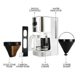 Kenmore 12-Cup White, Silver Commercial/Residential Drip Coffee Maker
