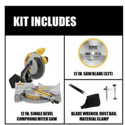 DEWALT Miter Saw DWS715 15 Amp Corded 12 in. Single Bevel Compound