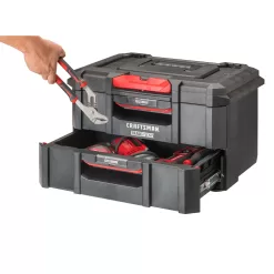CRAFTSMAN TRADESTACK System 21.45-in Ball-bearing 2-Drawer Multiple Colors/Finishes Structural Foam Tool Box
