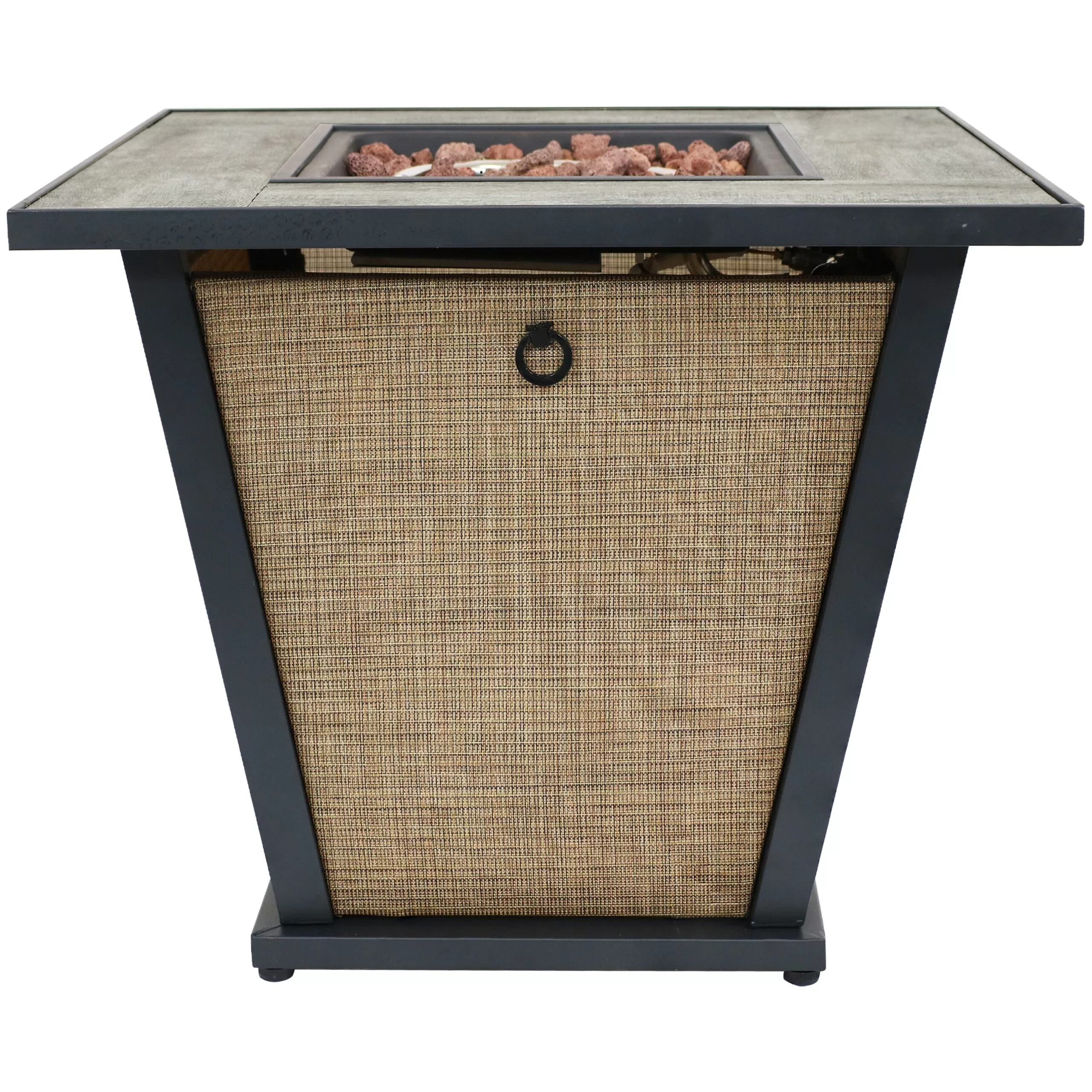 Sunnydaze Decor 28-in W 40000-BTU Brown Portable Steel Propane Gas Fire Pit Table