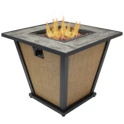 Sunnydaze Decor 28-in W 40000-BTU Brown Portable Steel Propane Gas Fire Pit Table
