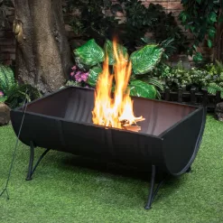 Deko Living 35.5-in W Black Iron Wood-Burning Fire Pit