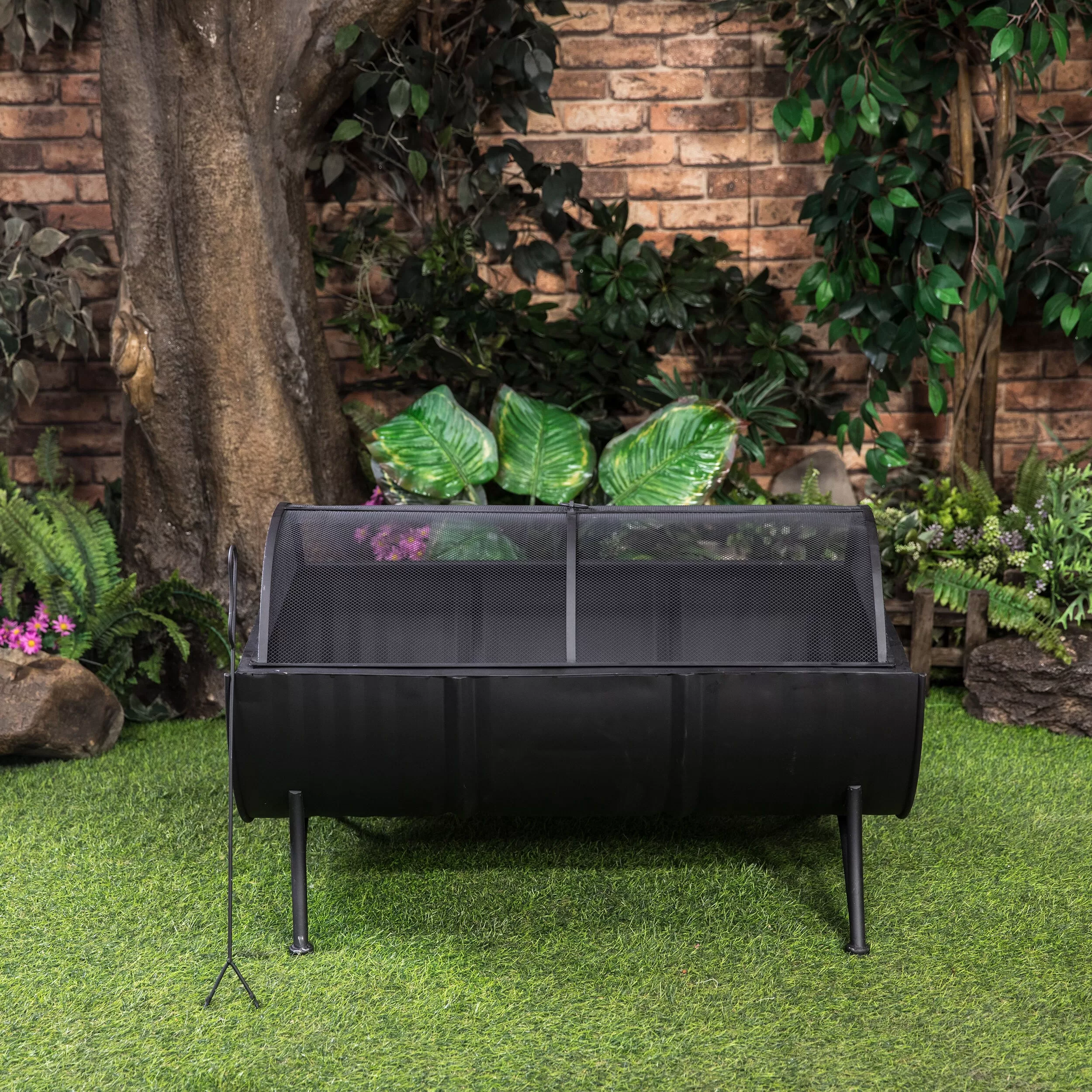Deko Living 35.5-in W Black Iron Wood-Burning Fire Pit
