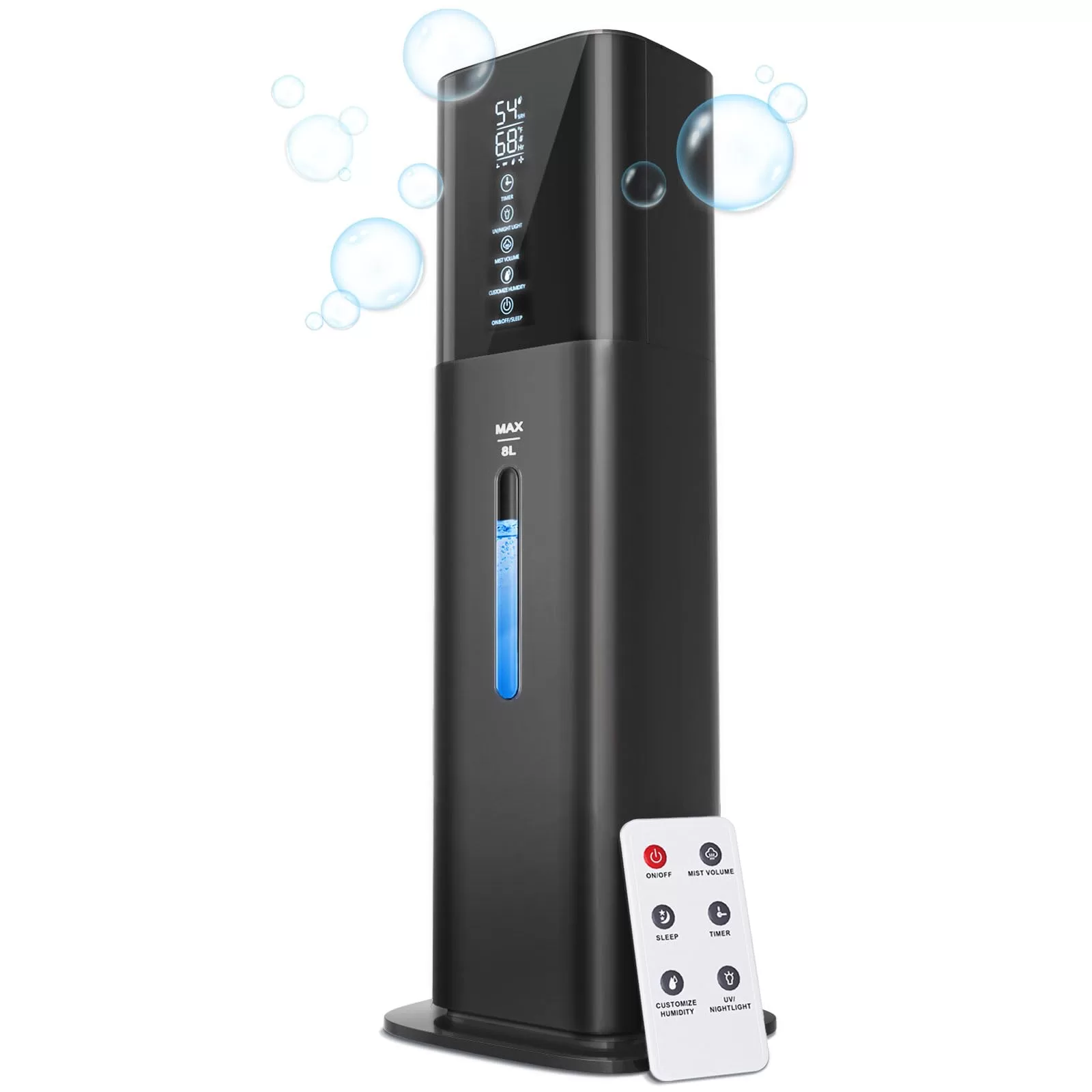 Let'me Humidifiers for Bedroom, 2.11Gal 8L Quiet Humidifiers for Large Room with Timer