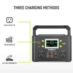 GENSROCK 300W Portable Power Station, 222Wh Solar Generator