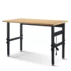 QYDS US Work Bench 47.2" x 23.6" Adjustable Workbench for Garage Rubber Wood Top Heavy-Duty Work Benches