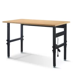 QYDS US Work Bench 47.2" x 23.6" Adjustable Workbench for Garage Rubber Wood Top Heavy-Duty Work Benches