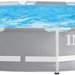 Intex 12 Foot Prism Frame Above Ground Swimming Pool w/ Pump & Pool Ladder