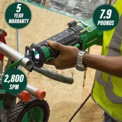 Metabo HPT Reciprocating Saw CR13VSTM 11-Amp Variable Speed Corded | Orbital Function Switch | Bevel Gear Drive System | Adjustable Pivot Foot