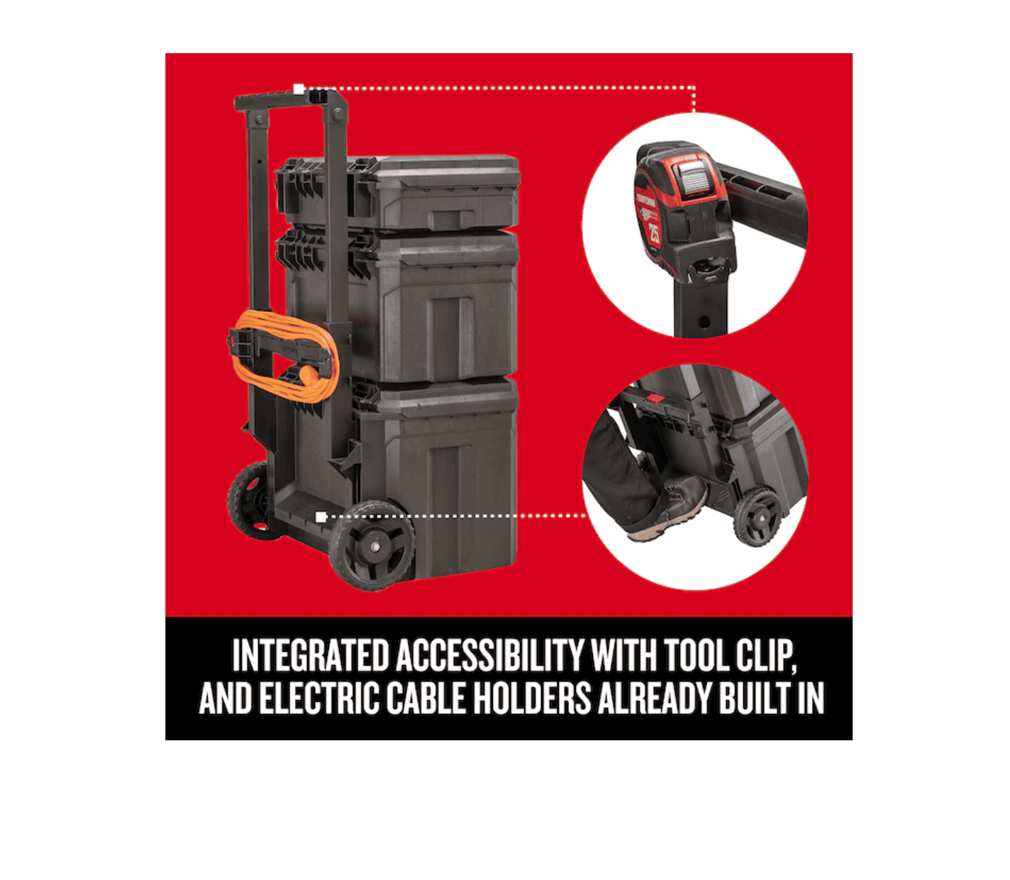 CRAFTSMAN CMST60420 TradeStack System Tower 22-in Black Plastic Wheels Lockable Tool Box
