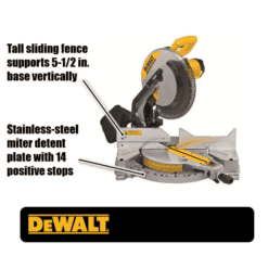 DEWALT Miter Saw DWS715 15 Amp Corded 12 in. Single Bevel Compound