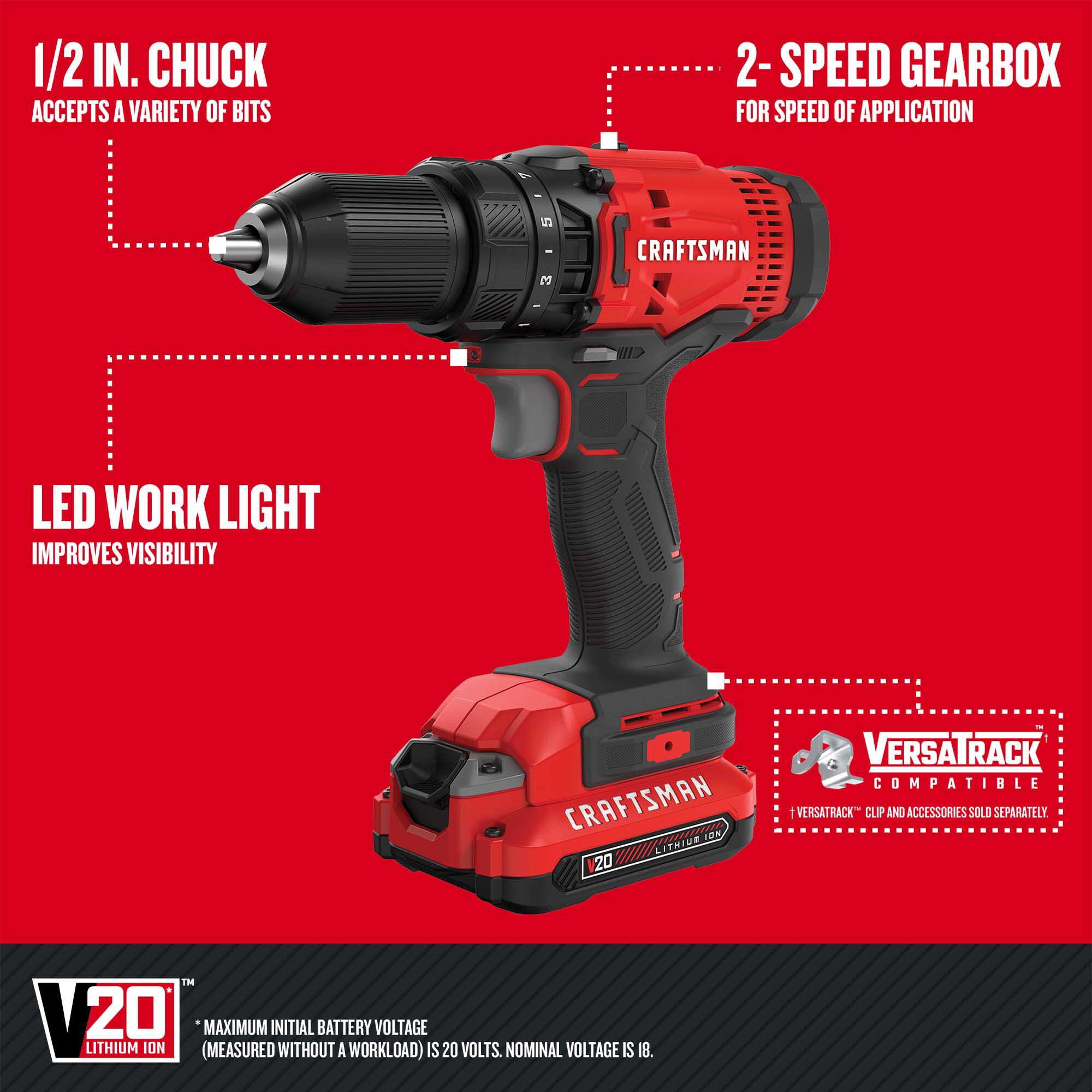 CRAFTSMAN 8-Tool Power Tool Combo Kit with Soft Case (2-Batteries Included and Charger Included) - Image 3