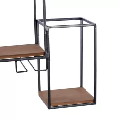 Grayson Lane 6-Bottle Black with 5 Glass Holder Slots Iron Wall-mounted Wine Rack