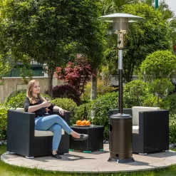Legacy Heating 47000-BTU Mocha Stainless Steel Floorstanding Liquid Propane Patio Heater
