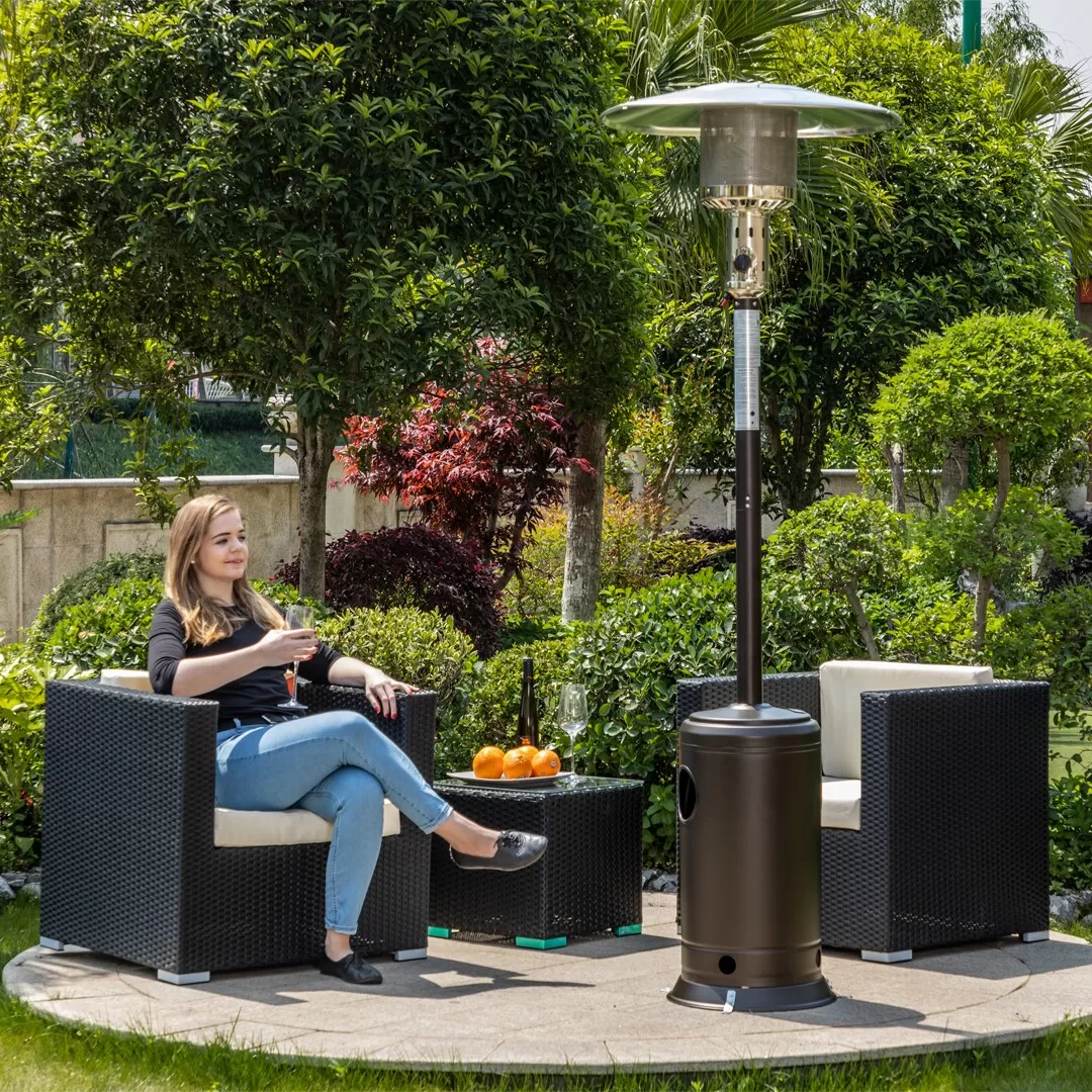 Legacy Heating 47000-BTU Mocha Stainless Steel Floorstanding Liquid Propane Patio Heater