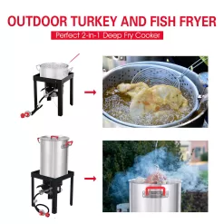 Creole Feast Premium Aluminum Propane 30-Quart 20-lb. cylinder Electronic Ignition Gas Turkey Fryer