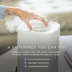 MIKO Humidifier With Cool and Warm Mist, Ultrasonic Humidifiers