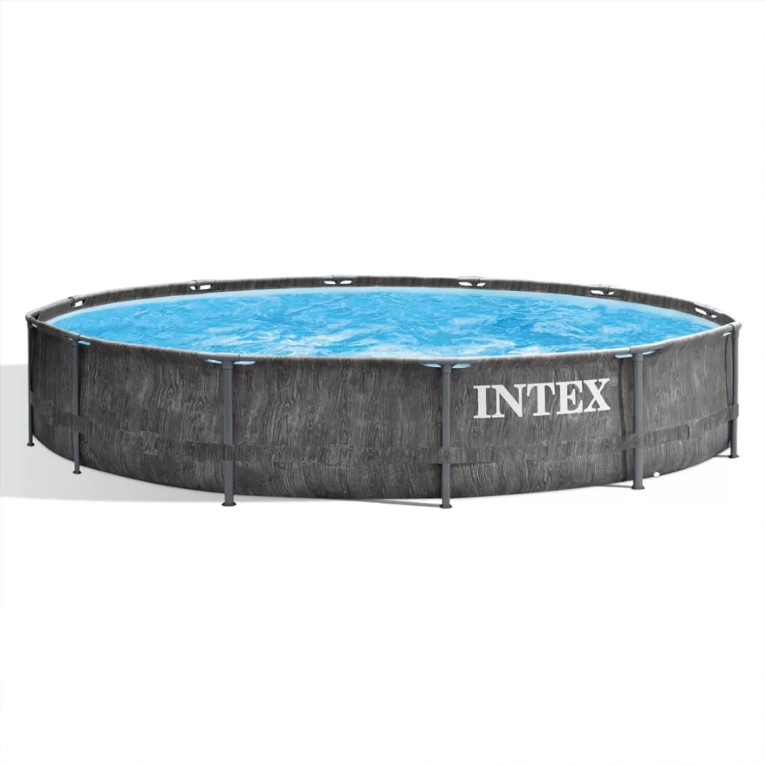 Intex Greywood Prism Frame 12 Foot x 30 Inch Round Above Ground Outdoor Swimming Pool