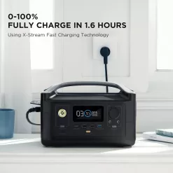 EF ECOFLOW RIVER 288Wh Portable Power Station,3 x 600W(Peak 1200W) AC Outlets & LED Flashlight
