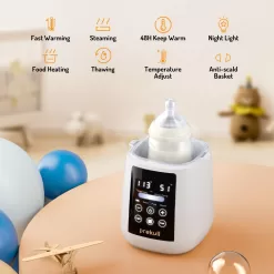 Prekull Fast Baby Bottle Warmer for Breastmilk, Formula with Accurate Temp Control, Bottle Warmers for All Bottles