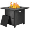 Vineego 28-in W 50000-BTU Black Tabletop Stainless Steel Natural Gas Fire Pit Table