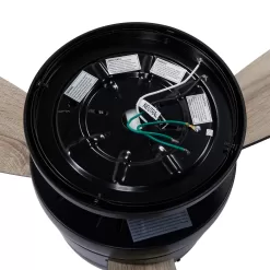 Harbor Breeze Mazon 44-in Black Integrated LED Indoor Flush Mount Ceiling Fan with Light and Remote (3-Blade)