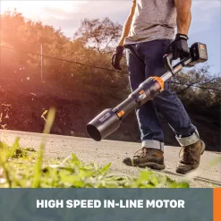 WORX POWER SHARE 40-volt 620-CFM 125-MPH Battery Handheld Leaf Blower 4 Ah (Battery and Charger Included)