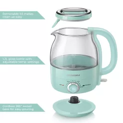 Elite Mint Green 5-Cup Cordless Manual Electric Kettle