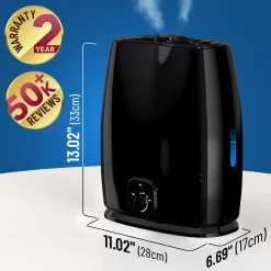 Everlasting Comfort Air Humidifiers for Bedroom - 50-Hour Continuous Use
