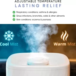 MIKO Humidifier With Cool and Warm Mist, Ultrasonic Humidifiers
