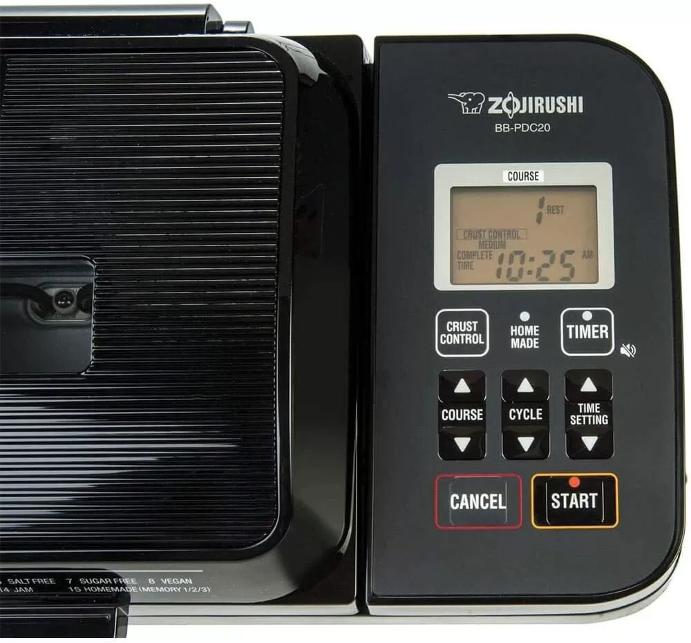 Zojirushi BB-PDC20BA Home Bakery Virtuoso Plus Breadmaker, 2 lb. loaf of bread, Stainless Steel/Black