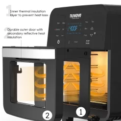 Nuwave Brio Air Fryer Oven, 15.5Qt X-Large Family Size, Integrated Smart Thermometer