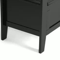SIMPLIHOME Adams SOLID WOOD 48 Inch Wide Contemporary Entryway Storage Bench with Safety Hinge