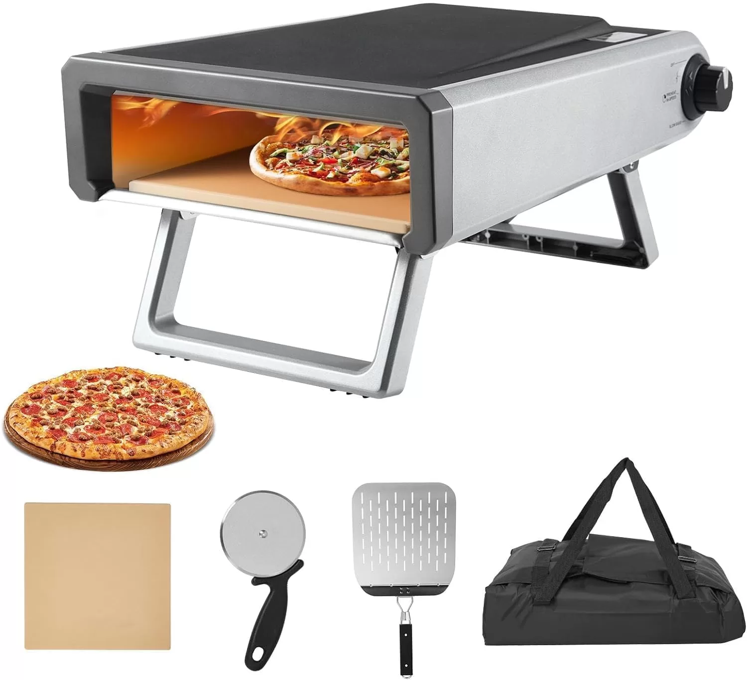 Towallmark 12" Pizza Oven, Outdoor Pizza Oven with Gas Powered Propane and Portable Maker Accessories