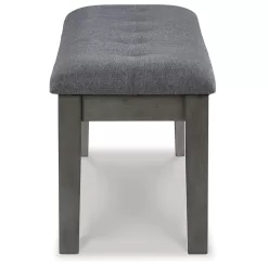 Signature Design by Ashley Hallanden Rustic Tufted Upholstered Dining Room Bench, Gray