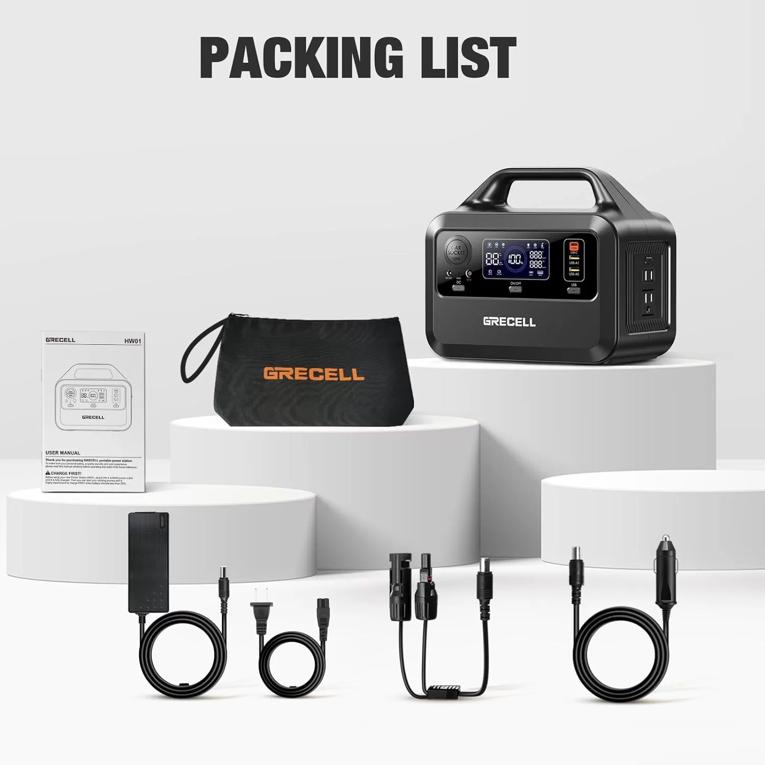 GRECELL Portable Power Station 300W, 230Wh LiFePO4 (LFP) Battery