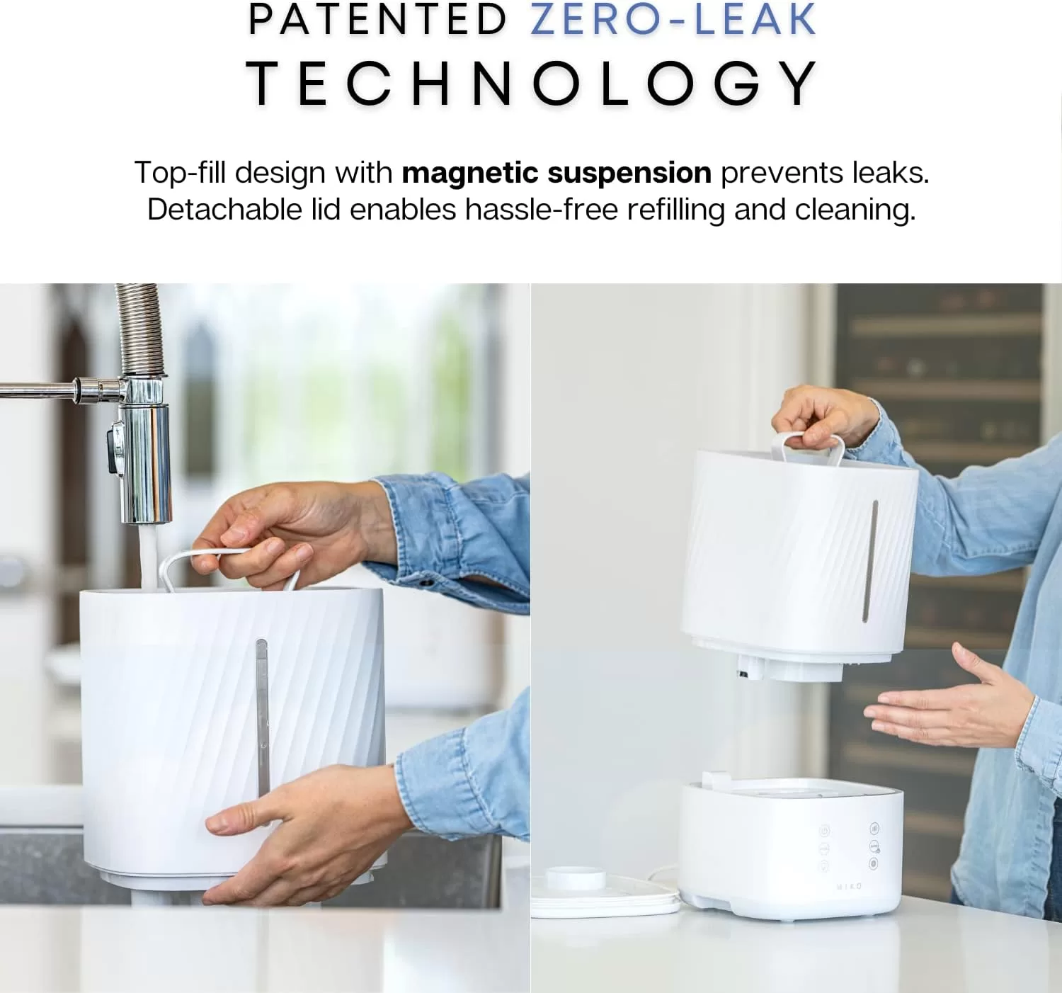 MIKO Humidifier With Cool and Warm Mist, Ultrasonic Humidifiers