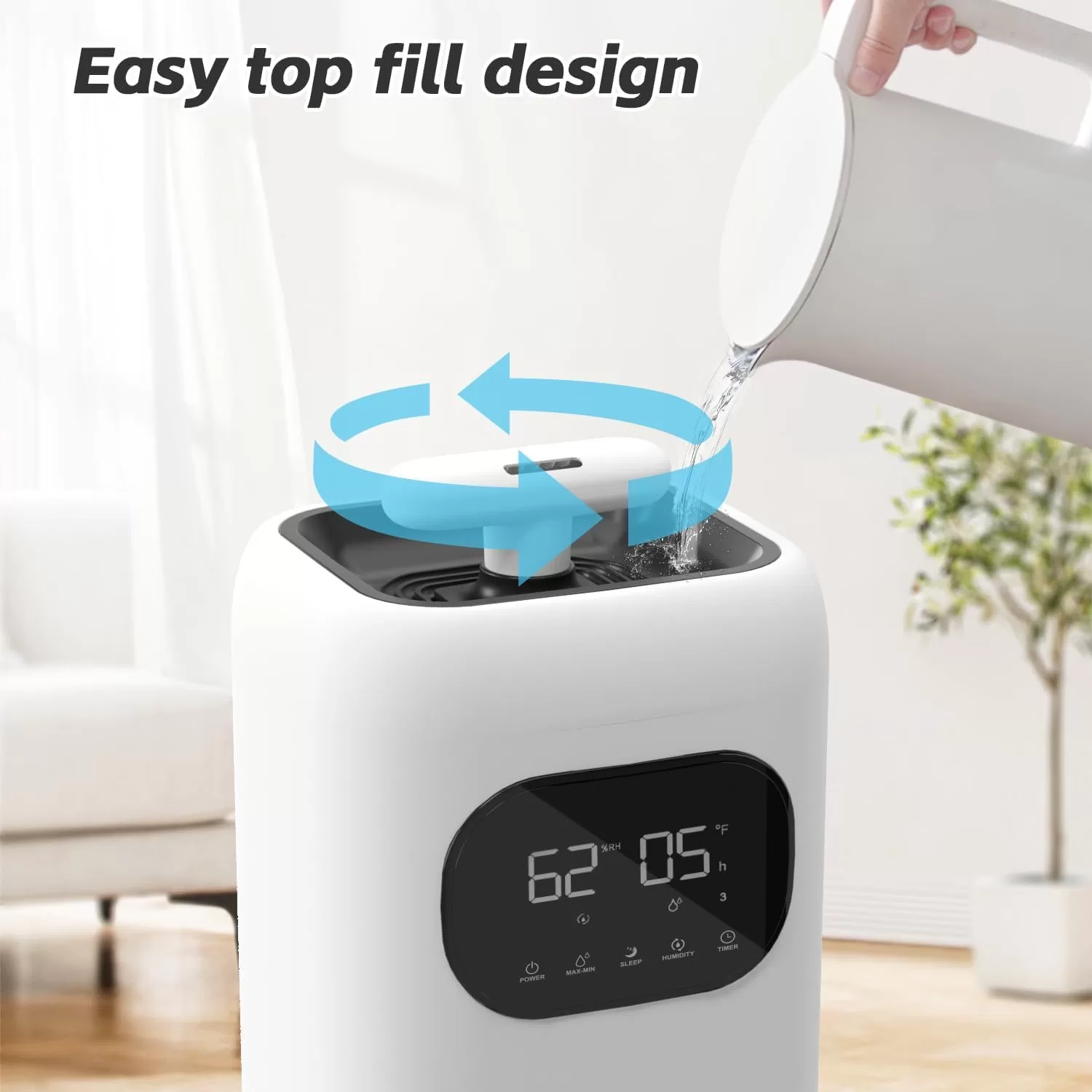 Humidifiers for Bedroom Large Room, 2.3Gal/9L Quiet Humidifiers for Bedroom