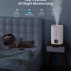 Qacofee 5L Humidifiers for Bedroom, Qacofee Humidifier, Whisper-Quiet Air Humidifier for 50H Runtime