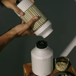 Beast Blender | Blend Smoothies and Shakes, Kitchen Countertop Design, 1000W | Take Blends To-Go with Reusable Straw Cap System (Cloud White)
