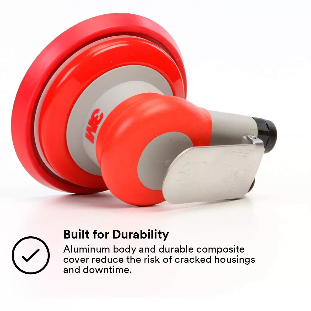 3M Random Orbital Sander – Pneumatic Palm Sander – 5” x 3/16” Diam. Orbit – Stikit Disc Pad – For Wood, 20317,Red