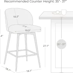 Watson & Whitely Counter Height Bar Stools Set of 3, 26