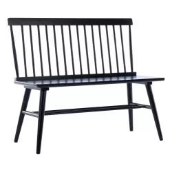 Duhome Elegant Lifestyle Duhome Entryway Bench, Black Dining Bench with Spindle Back Farmhouse Wood Windsor Bench