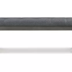Signature Design by Ashley Hallanden Rustic Tufted Upholstered Dining Room Bench, Gray