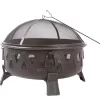 Style Selections 29.92-in W Black Steel Wood-Burning Fire Pit