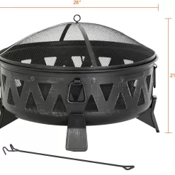 Style Selections 29.92-in W Black Steel Wood-Burning Fire Pit
