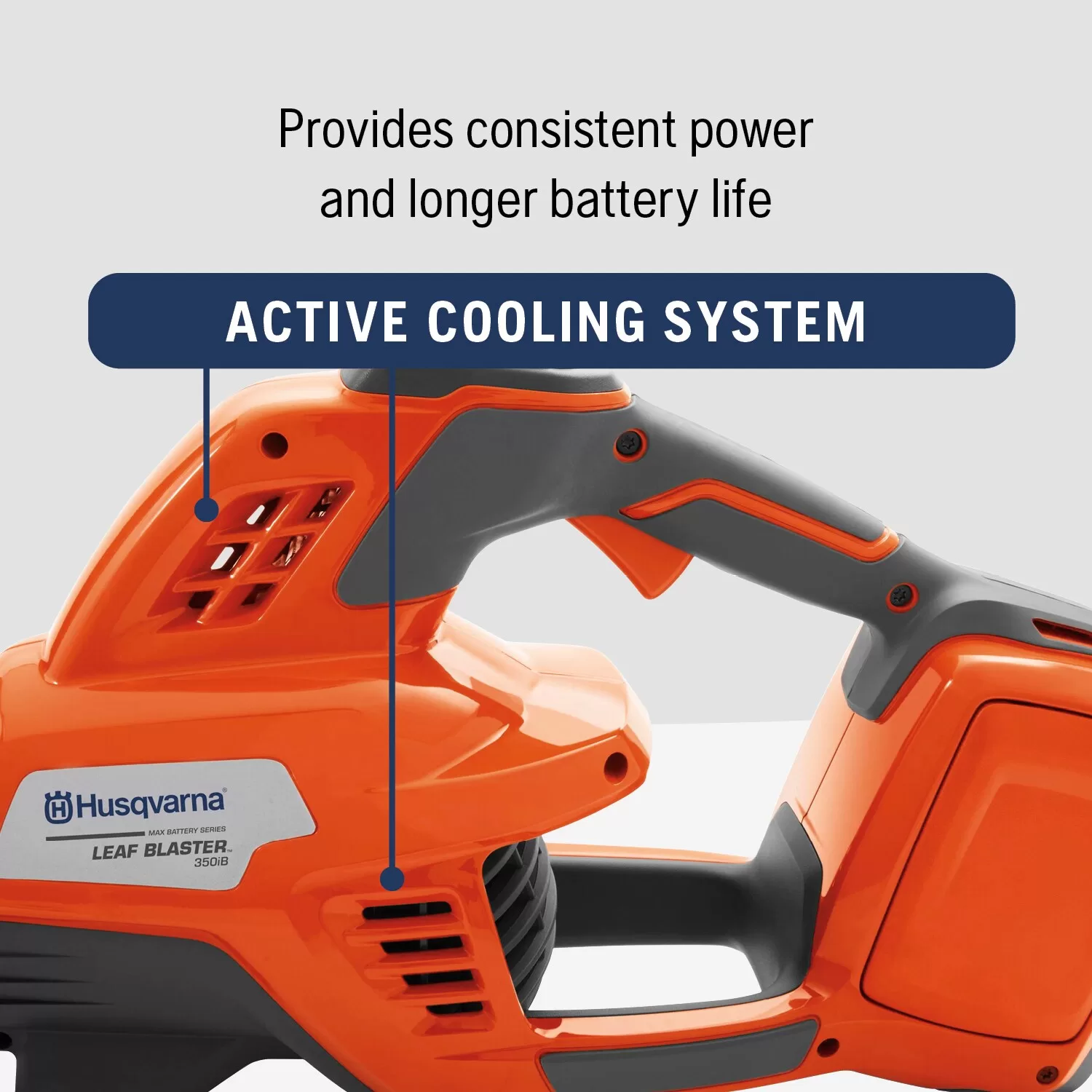 Husqvarna Leaf Blaster 350iB 40-volt 800-CFM 200-MPH Battery Handheld Leaf Blower (Battery and Charger Not Included)
