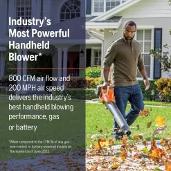 Husqvarna Leaf Blaster 350iB 40-volt 800-CFM 200-MPH Battery Handheld Leaf Blower (Battery and Charger Not Included)