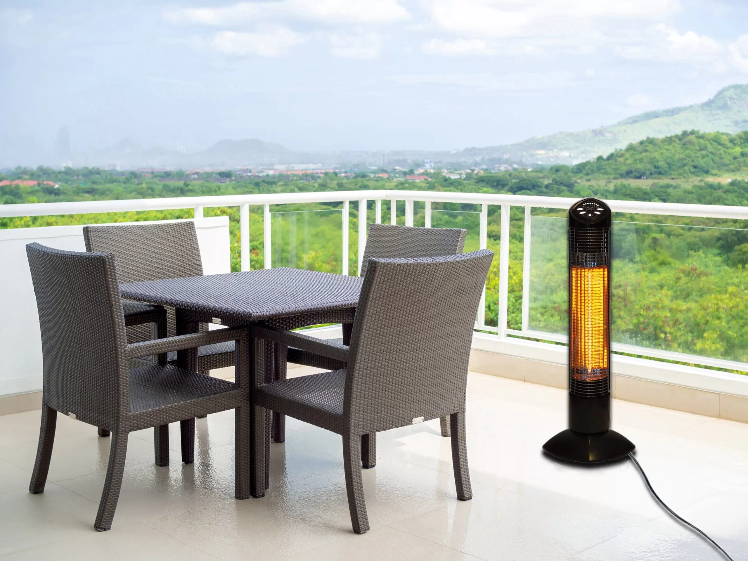 Westinghouse 4080-BTU 110-Volt Black Stainless Steel Electric Patio Heater