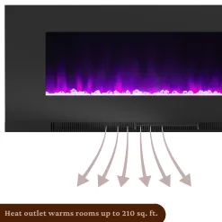 Cambridge 50-in W Black Fan-forced Electric Fireplace
